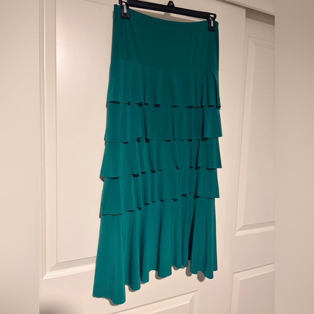 Elegant Teal Ruffle Skirt